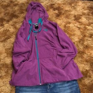 The North Face Purple Fleece Hoodie Size L